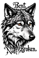 "Bent, Not Broken" Irish Wolf tattoo design idea