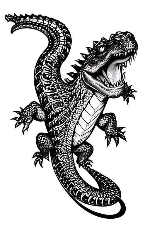 aligator American trad tattoo design tattoo design idea