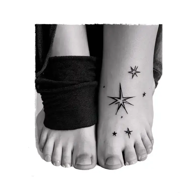 small minimal tattoos for ankle for 3 best friends, show on 3 different anklesMaybe do something to include star sign?  tattoo design idea
