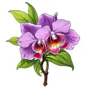 cattleya orchid tattoo design idea