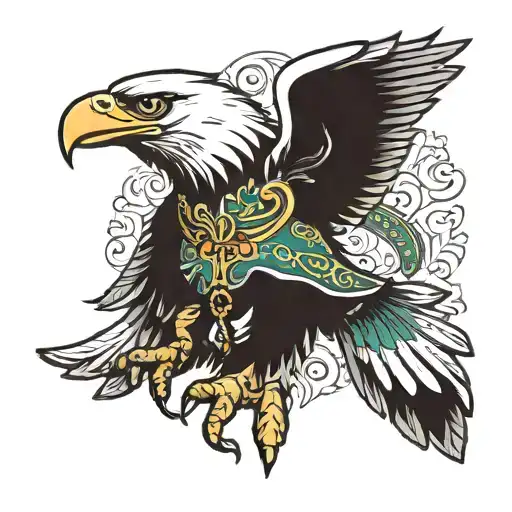 eagle holding Italy in its talons tattoo design idea