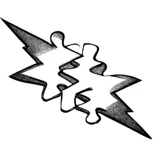 lightning d puzzle piece tattoo design idea
