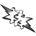 lightning d puzzle piece tattoo design idea