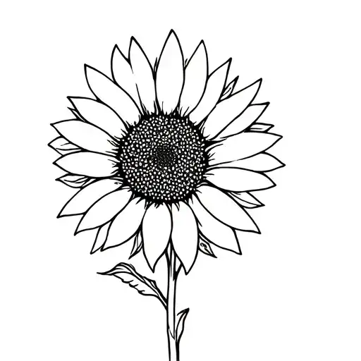 generate an image of a sunflower—lineary only, tattoo style. a few whisply, soft almost angelic looking sunflower that h tattoo design idea