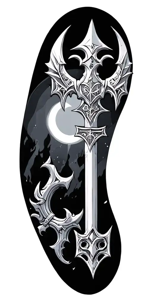 kingdom hearts keyblade graveyard tattoo design idea