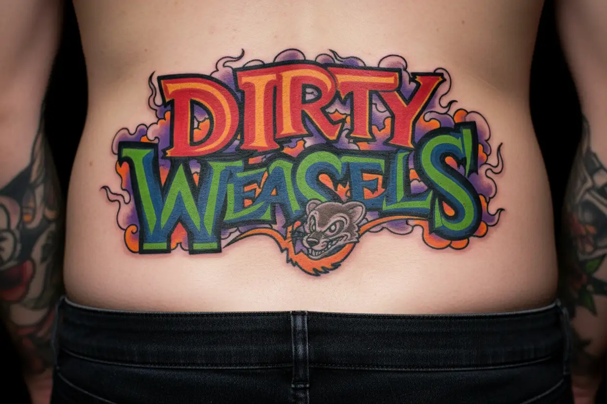 "Dirty Weasels " "Dirty Weasels " "Dirty Weasels " dirty weasels tattoo design idea