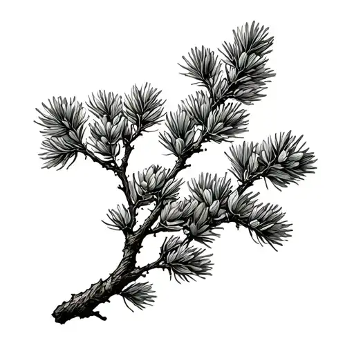 juniper tree branch tattoo design idea