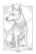 Australian cattle dog as an Asian samurai warrior tattoo design idea