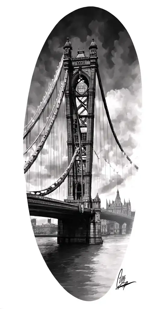 tyne bridge and millennium bridge Newcastle uk tattoo design idea