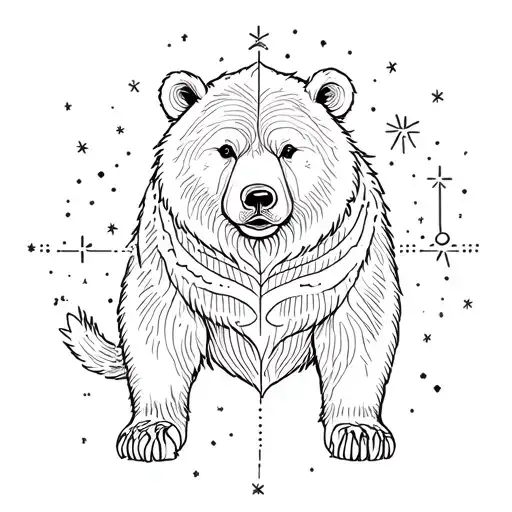 the ursa major star constellation with a bear tattoo design idea
