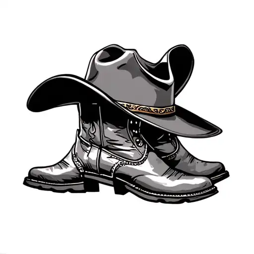 Cowboy Hat And Boots tattoo design idea