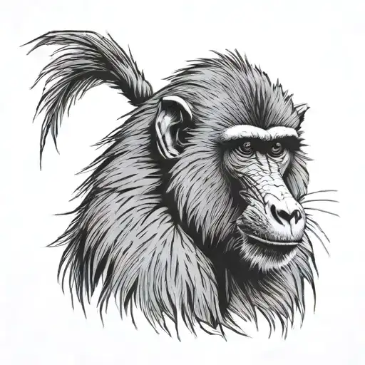 Baboon tattoo design idea