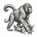 Baboon tattoo design idea