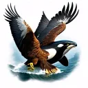 philippine eagle and orca tattoo design idea