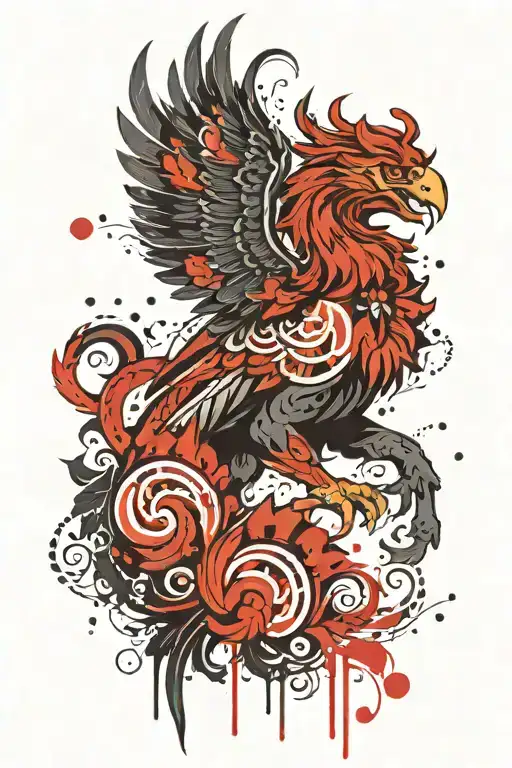 Greek pattern design with gryphon tattoo design idea
