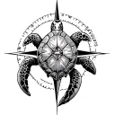 Sea Turtle Compass tattoo design idea