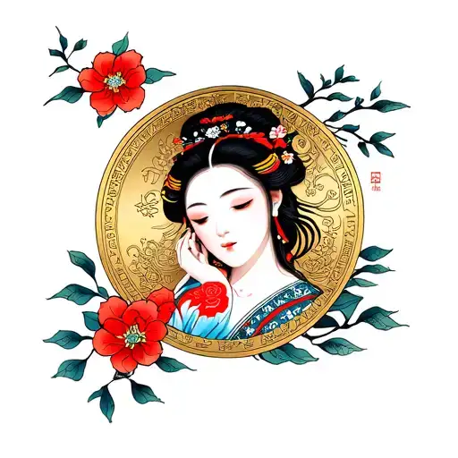 mother on a coin tattoo tattoo design idea