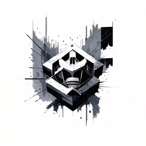 Brutalist tattoo design idea