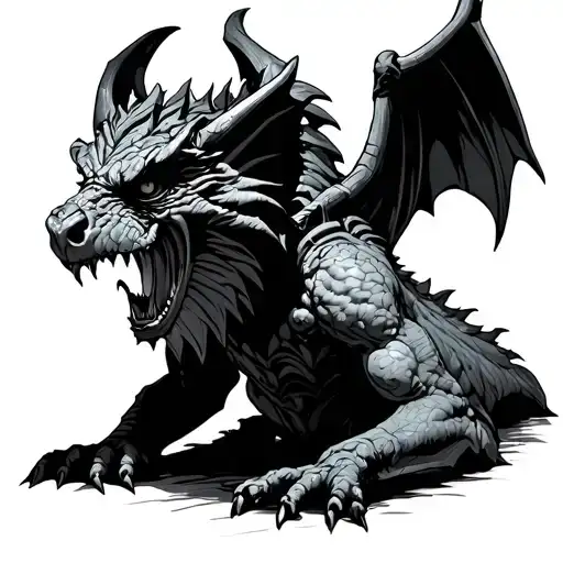 Protector Gargoyle tattoo design idea