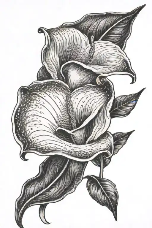 Calla Lily with roman numerals VIII.VII.MMX tattoo design idea