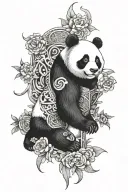 panda  great wall tattoo design idea