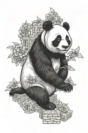 panda  great wall tattoo design idea