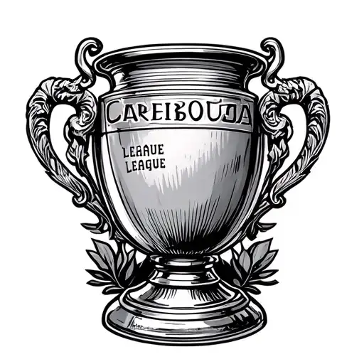 line drawing tattoo of the English football league cup also known as the carabao cup tattoo design idea