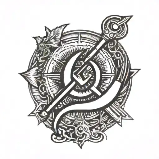 Hammer and sickle tattoo design idea
