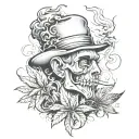 T & P smoking weed tattoo design idea