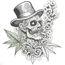 T & P smoking weed tattoo design idea