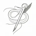 The number 8 with a switchblade diagonally over it tattoo design idea