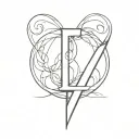 The number 8 with a switchblade diagonally over it tattoo design idea