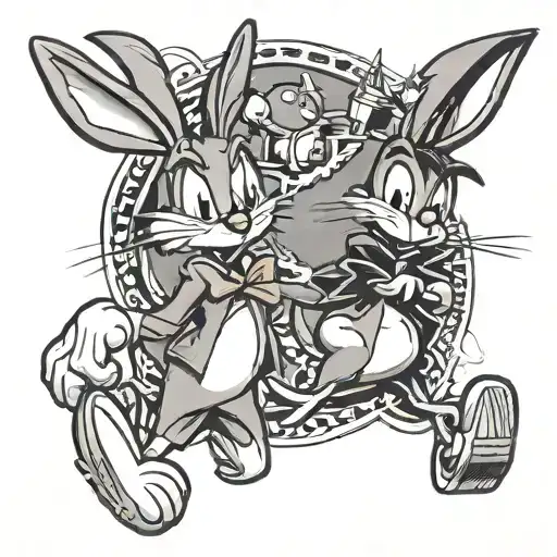 bugs bunny and daffy duck tattoo design idea
