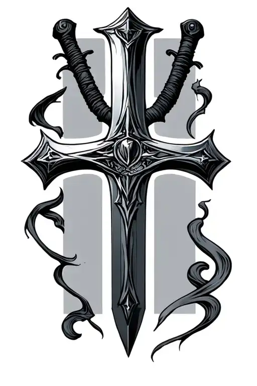 Cross Sword tattoo design idea