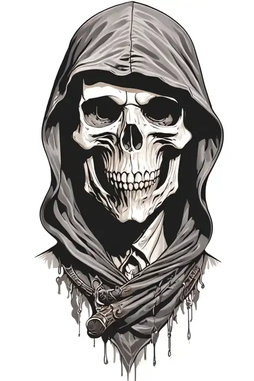 hooded reaper tattoo design idea