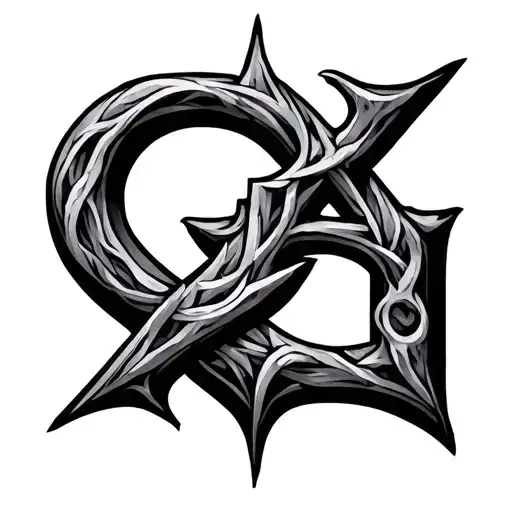 Bind Rune of the letters G and H tattoo design idea