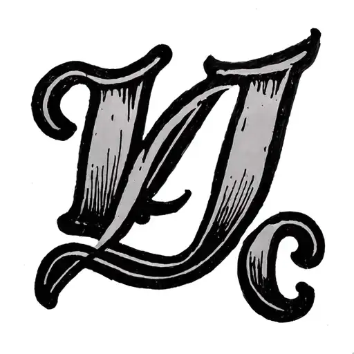 cursive writing with L J E  tattoo design idea