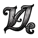 cursive writing with L J E  tattoo design idea