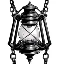 gothic lantern with chain tattoo design idea