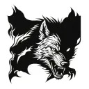 wolf angry horror tattoo design idea