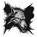 wolf angry horror tattoo design idea
