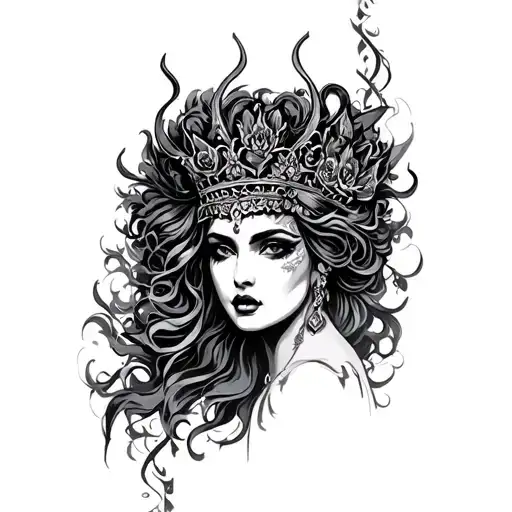 Black Queen tattoo design idea