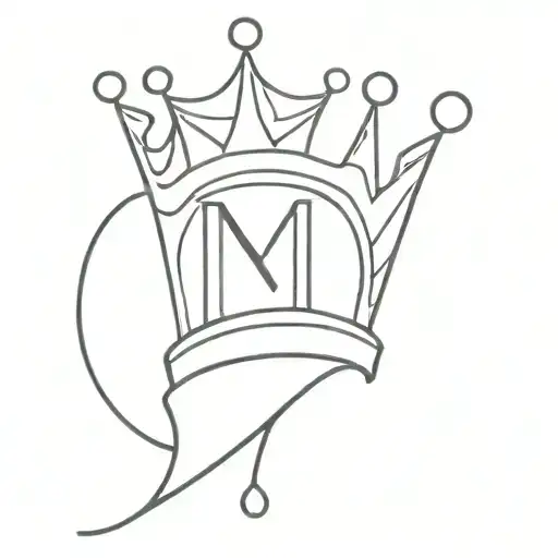 Crown Made of three M M M letter tattoo design idea