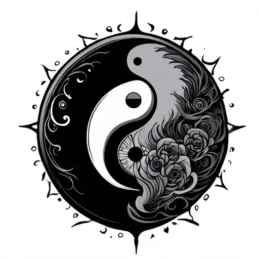 Yin Yang Gemini tattoo design idea