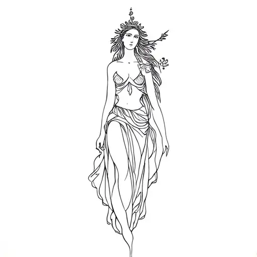 theia Greek goddess tattoo design idea