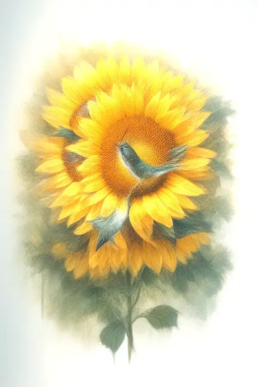 Sunflowers, Infinity, Hummingbird tattoo design idea