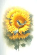 Sunflowers, Infinity, Hummingbird tattoo design idea