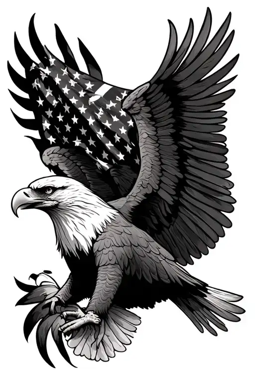 american flag and eagle patriotic tattoo tattoo design idea