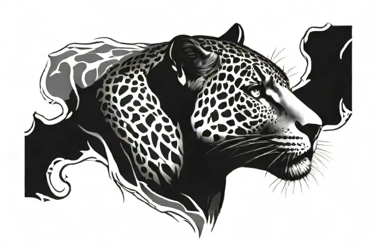 black jaguar tattoo design idea