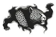 black jaguar tattoo design idea